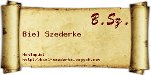 Biel Szederke névjegykártya